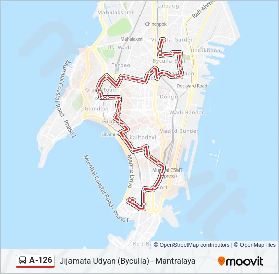 A-126 Bus Line Map