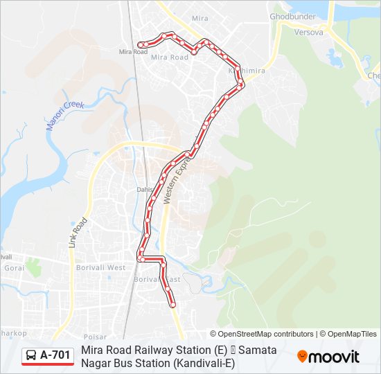 A-701 bus Line Map