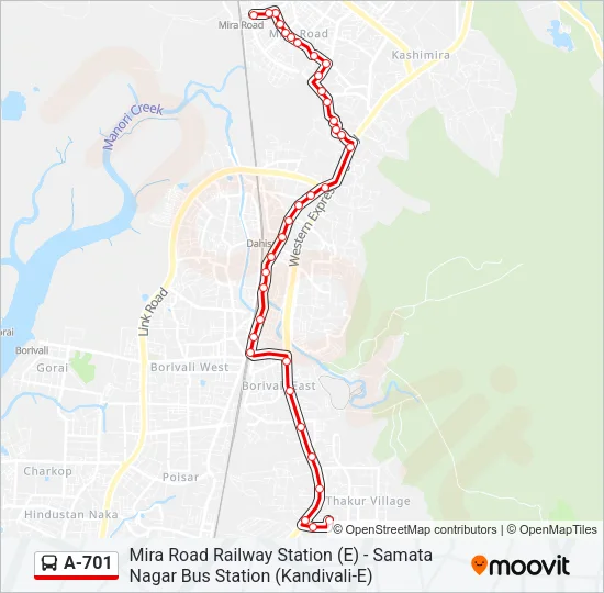 A-701 Bus Line Map