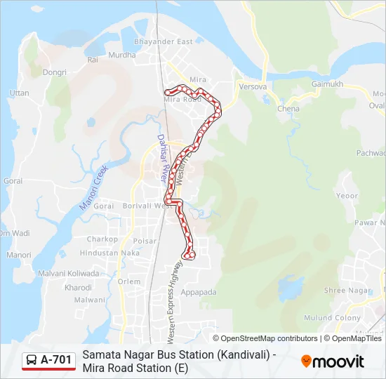 A-701 Bus Line Map