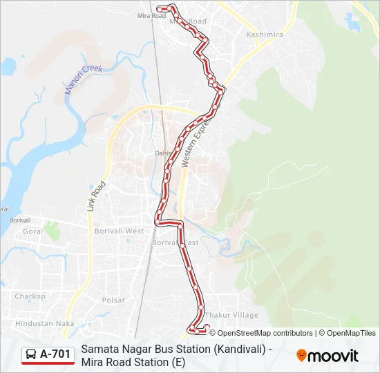 A-701 Bus Line Map