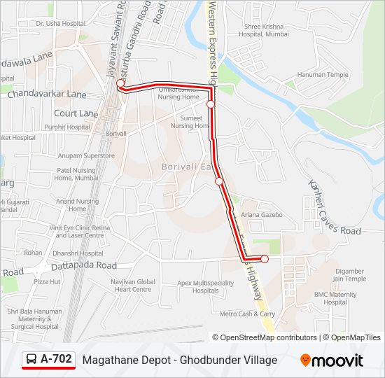 A-702 Bus Line Map