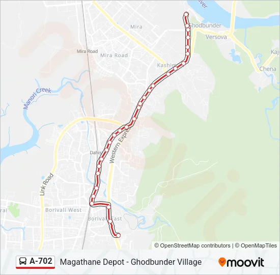 A-702 Bus Line Map
