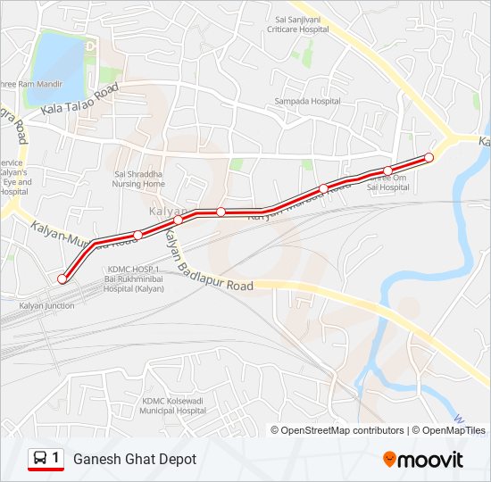 1 bus Line Map