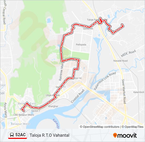 52AC bus Line Map