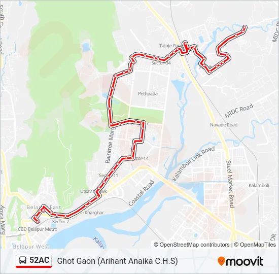 52AC Bus Line Map