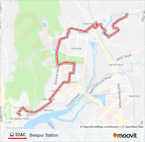 52AC Bus Line Map