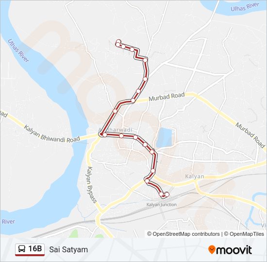 16B bus Line Map