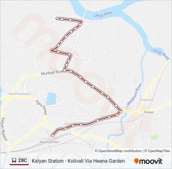 28C Bus Line Map
