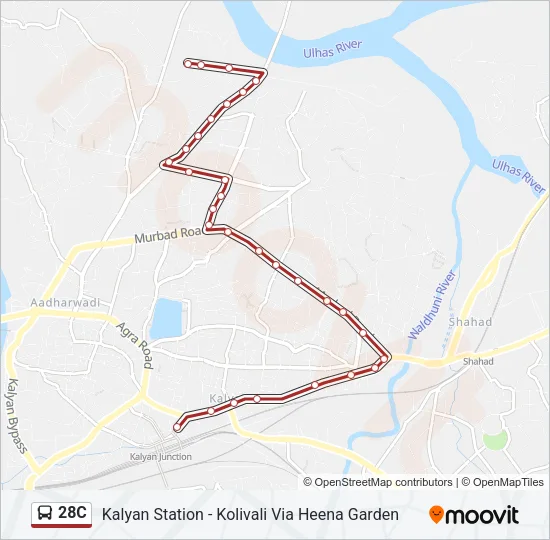 28C Bus Line Map
