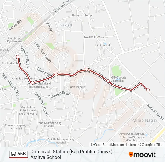 55B Bus Line Map