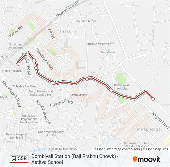 55B Bus Line Map