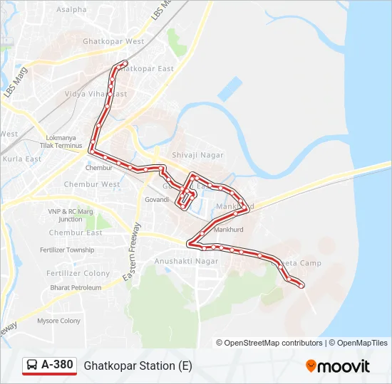 A-380 Bus Line Map