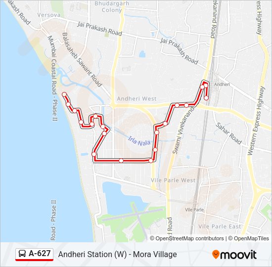 A-627 bus Line Map