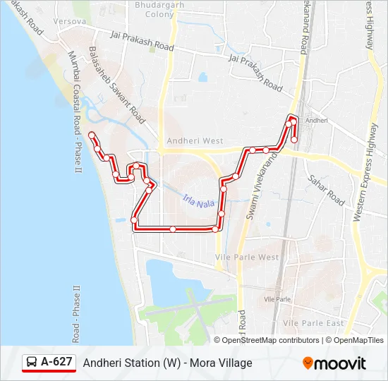 A-627 Bus Line Map