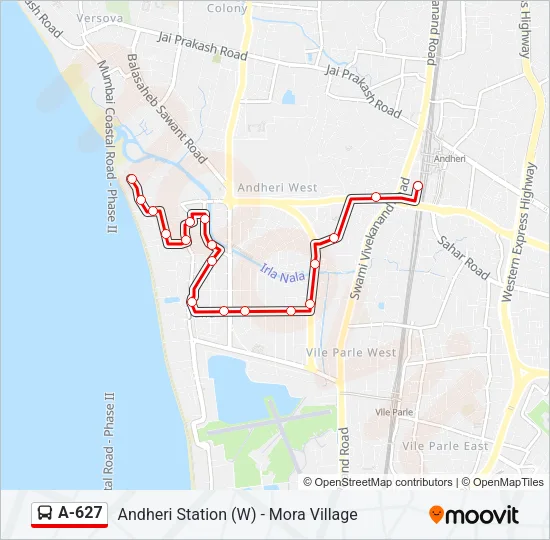A-627 Bus Line Map