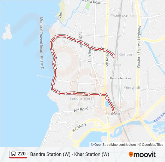 220 Bus Line Map