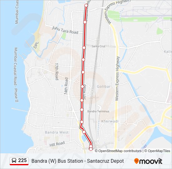 225 Bus Line Map