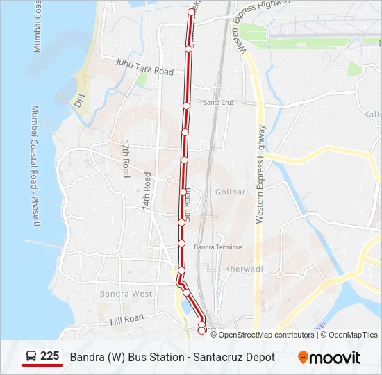 225 Bus Line Map
