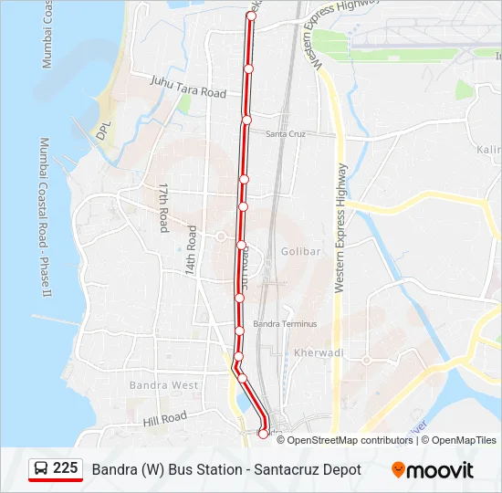 225 Bus Line Map