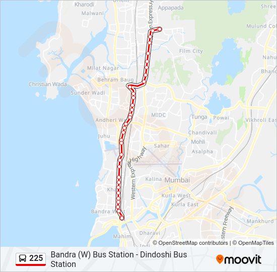 225 bus Line Map