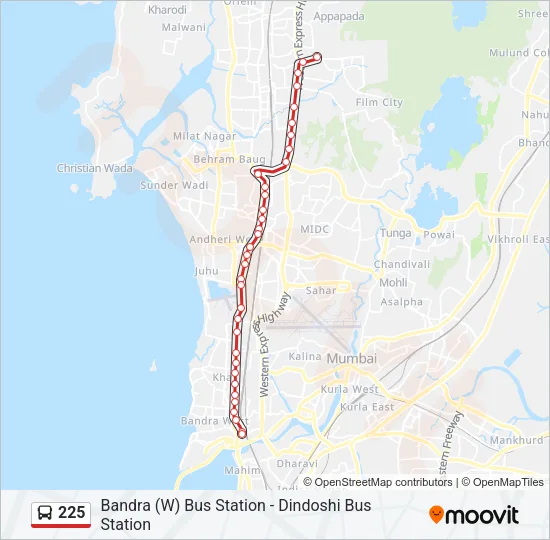 225 Bus Line Map