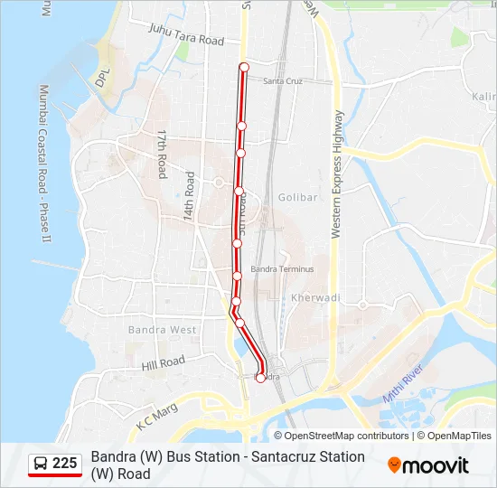 225 Bus Line Map