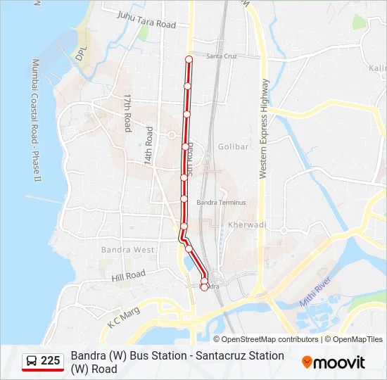 225 Bus Line Map