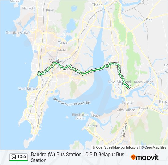 C55 bus Line Map