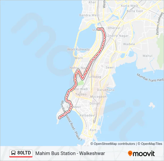 80LTD Bus Line Map