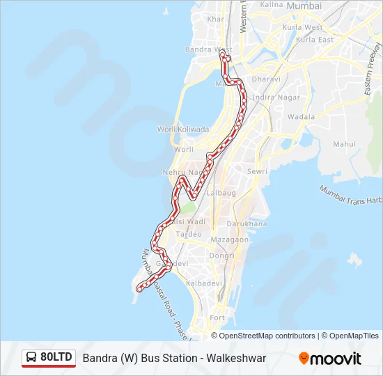 80LTD Bus Line Map