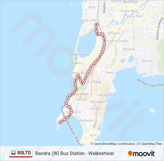 80LTD Bus Line Map