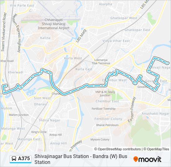 A375 Bus Line Map