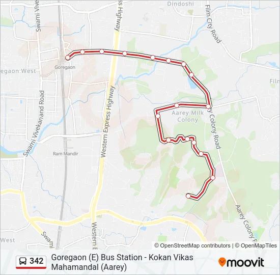 342 Bus Line Map
