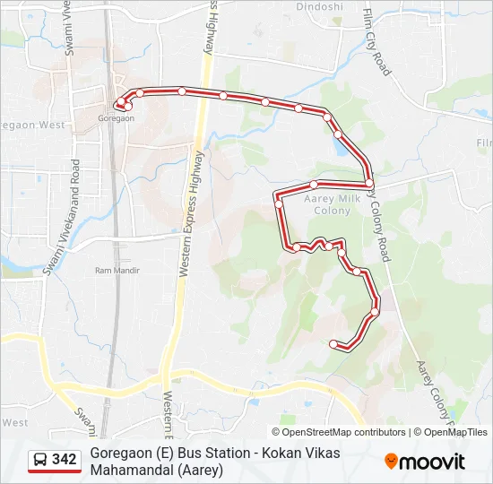 342 Bus Line Map