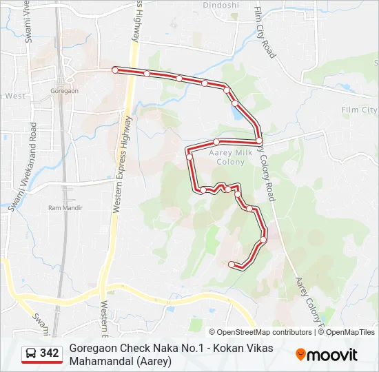 342 Bus Line Map