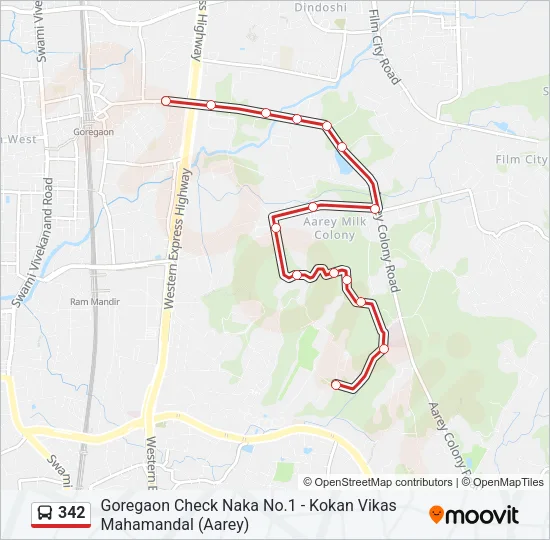 342 Bus Line Map