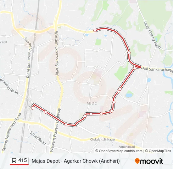 415 Bus Line Map