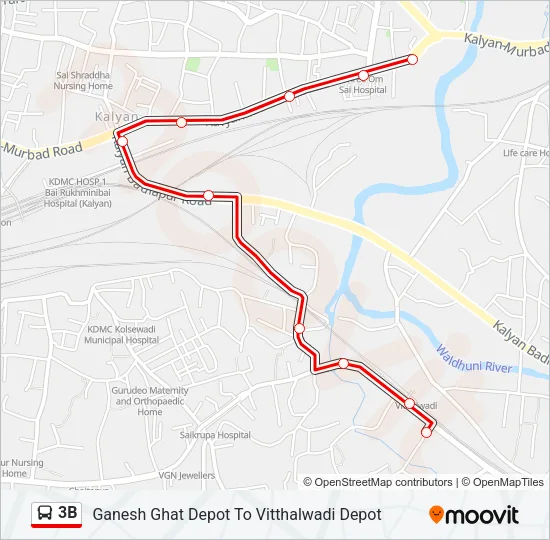 3B Bus Line Map