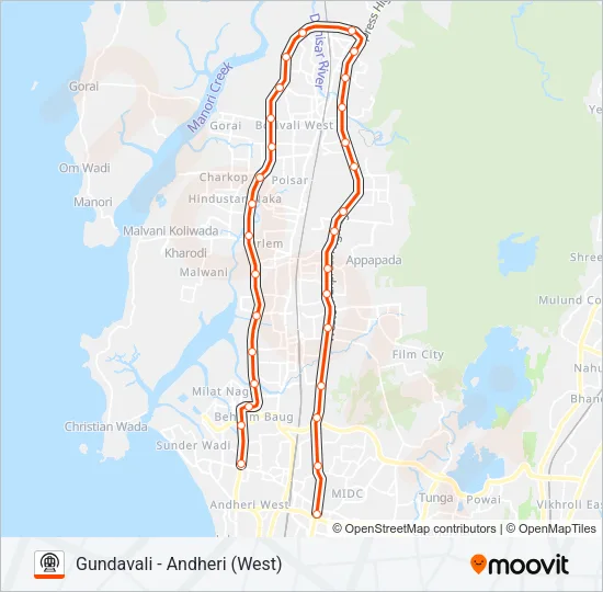 LINE 2A/7 Metro Line Map