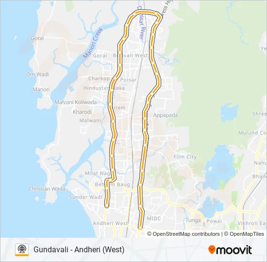 LINE 2A/7 Metro Line Map