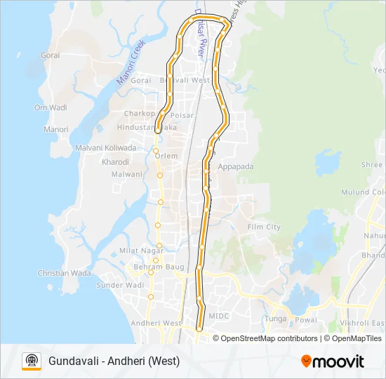 LINE 2A/7 Metro Line Map