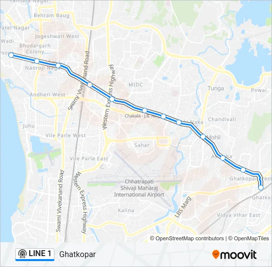 LINE 1 Metro Line Map