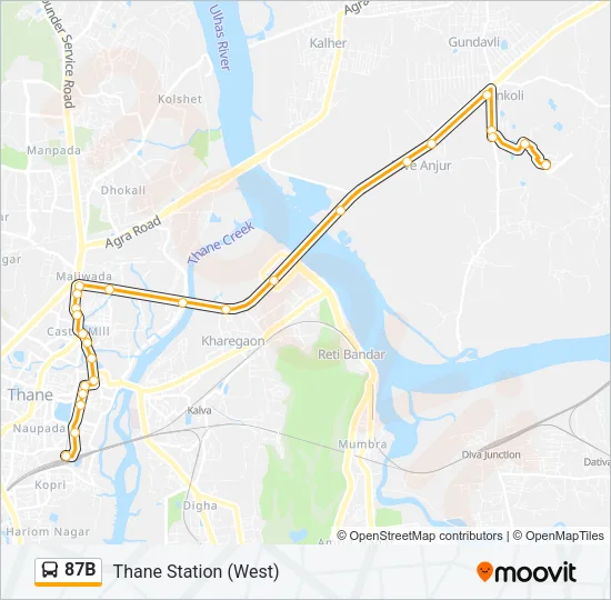 87B Bus Line Map