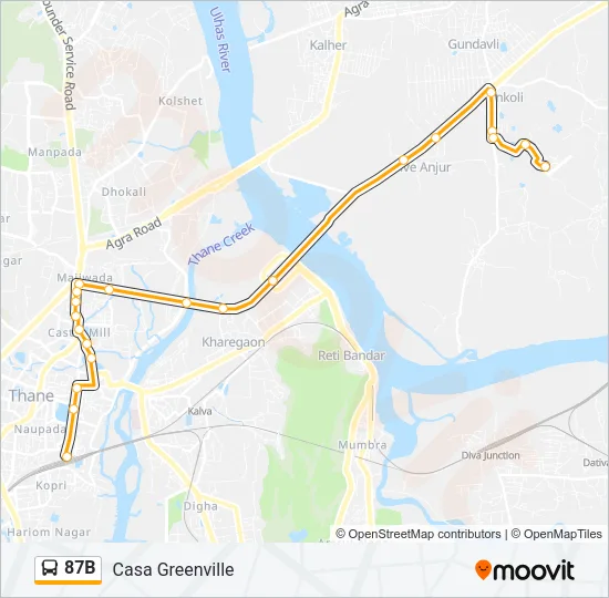 87B Bus Line Map