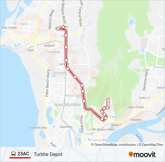 23AC Bus Line Map