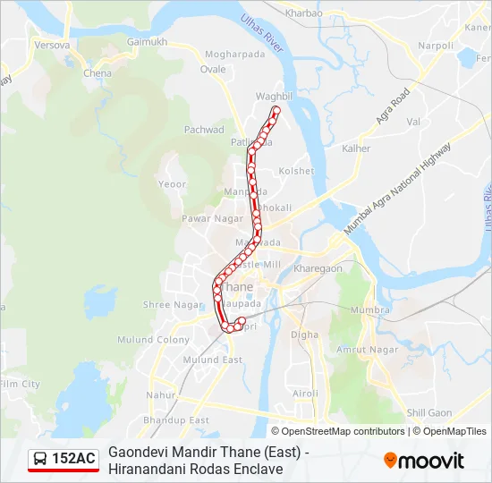 152AC Bus Line Map