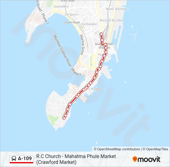 A-109 Bus Line Map