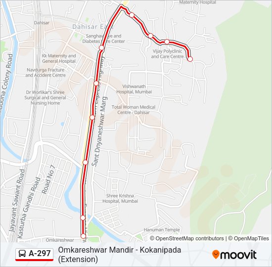 A-297 Bus Line Map