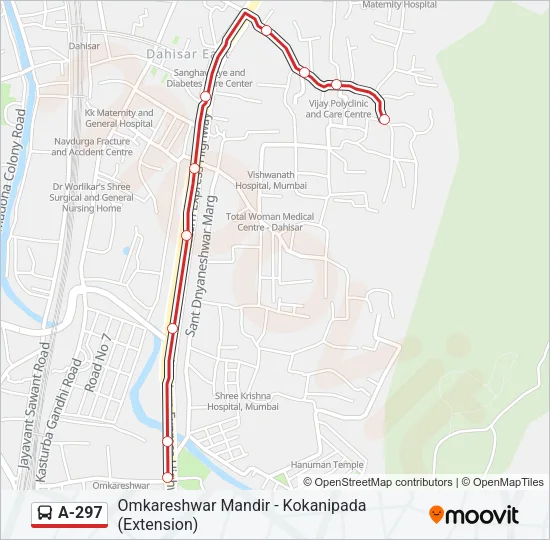A-297 Bus Line Map
